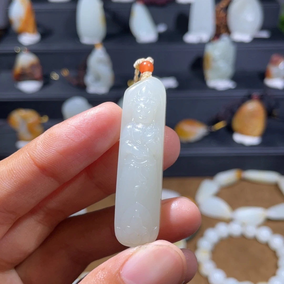 有***理颈饰未镶嵌和田玉（白玉）