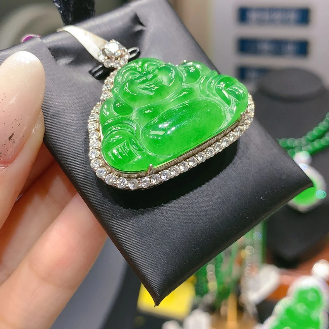 【闪购商品】颈饰银S925镶嵌翡翠6柒姐