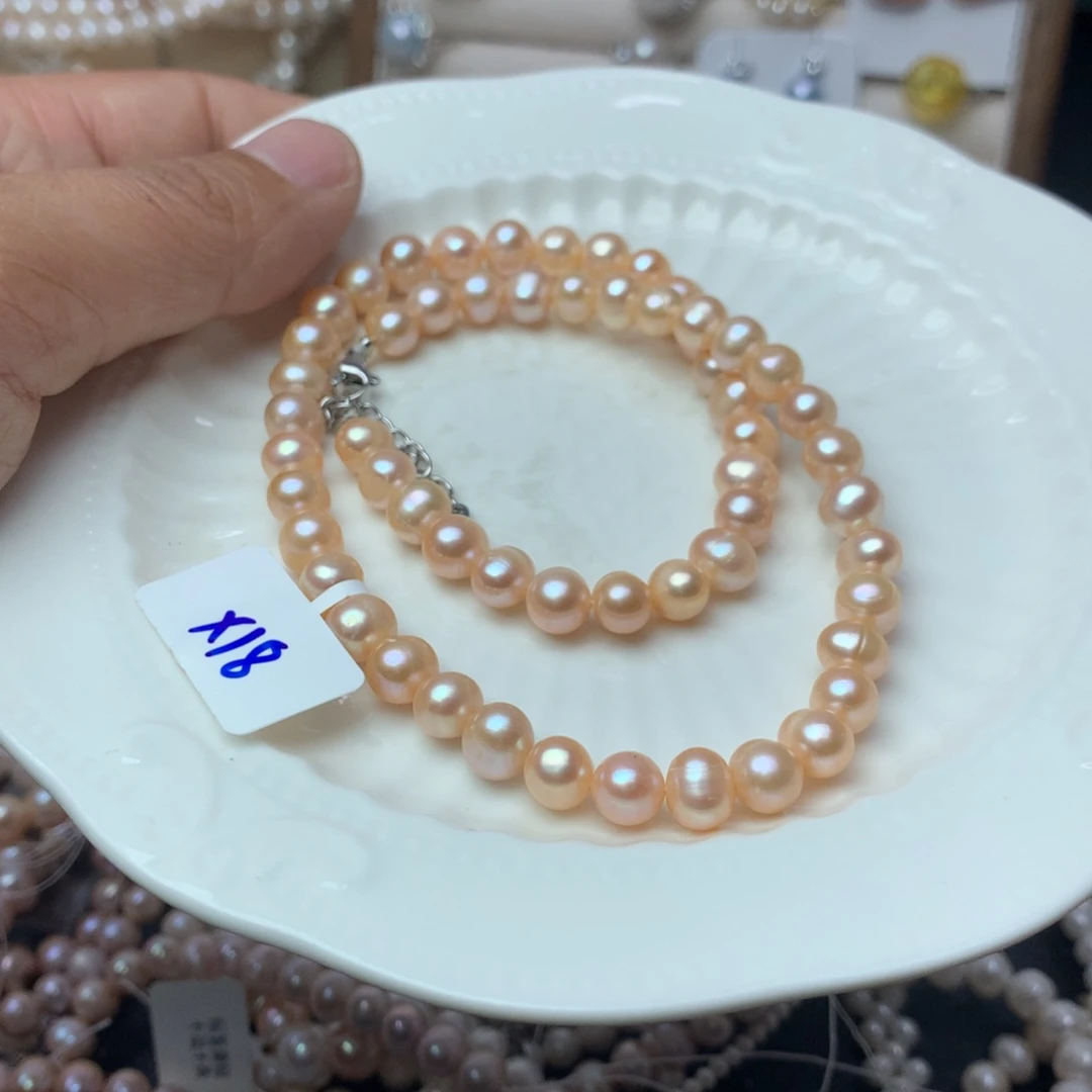 淡水珍珠7-8未镶嵌x18项链