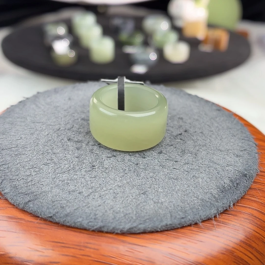 和田玉未镶嵌戒指b139晴水圆切15.3不退换