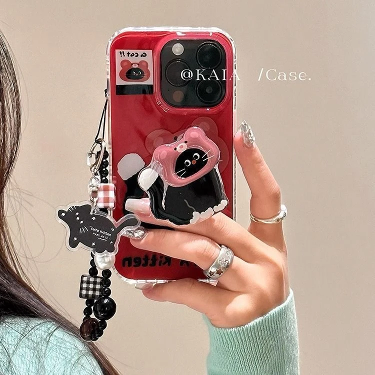 熊头猫咪适用iphone16pro手机壳12苹果13/14/15小米vivo华为oppo