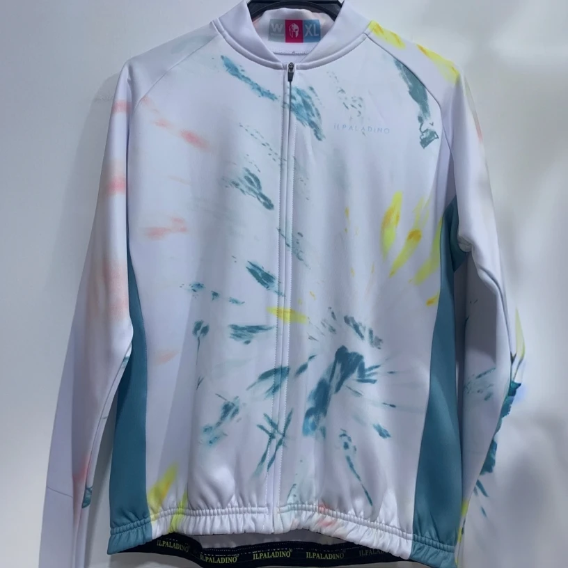 SQ 342【蓝白晕染抓绒长袖女士】ILPALADINO骑行服长袖春秋冬