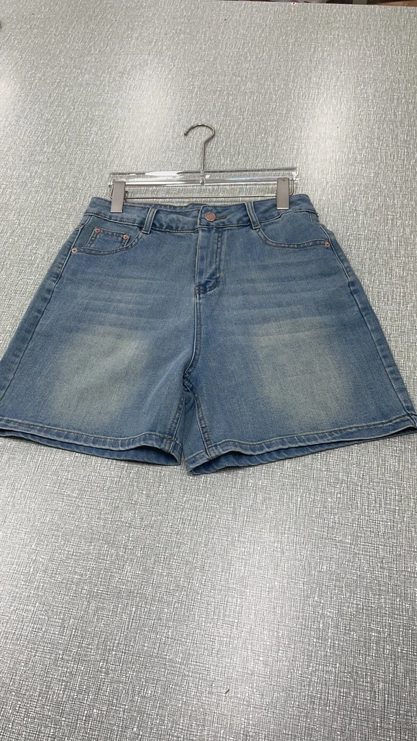 A118夏季常规欧美风短裤卷边百搭阔腿水洗舒适时尚显瘦女士短裤