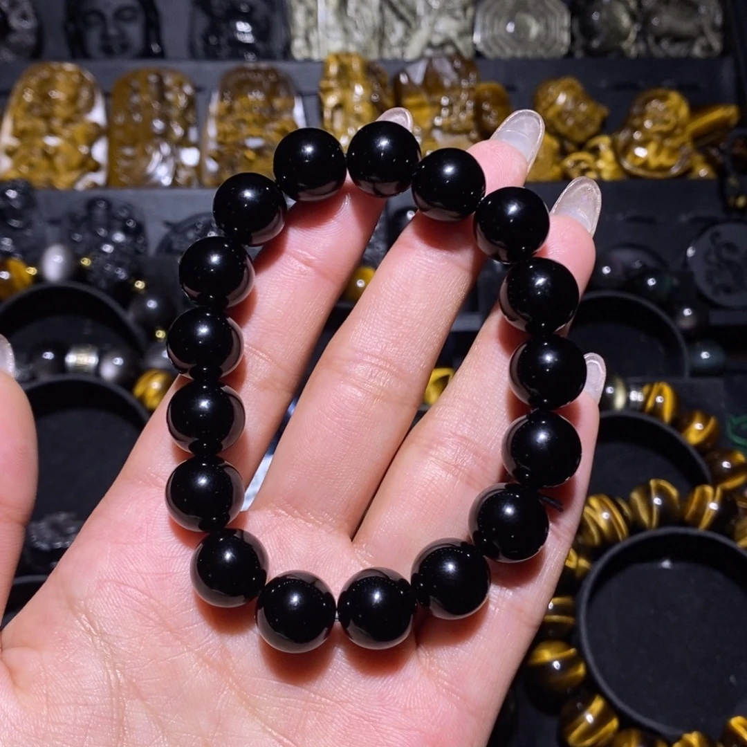 喜***e黑曜岩未镶嵌手链
