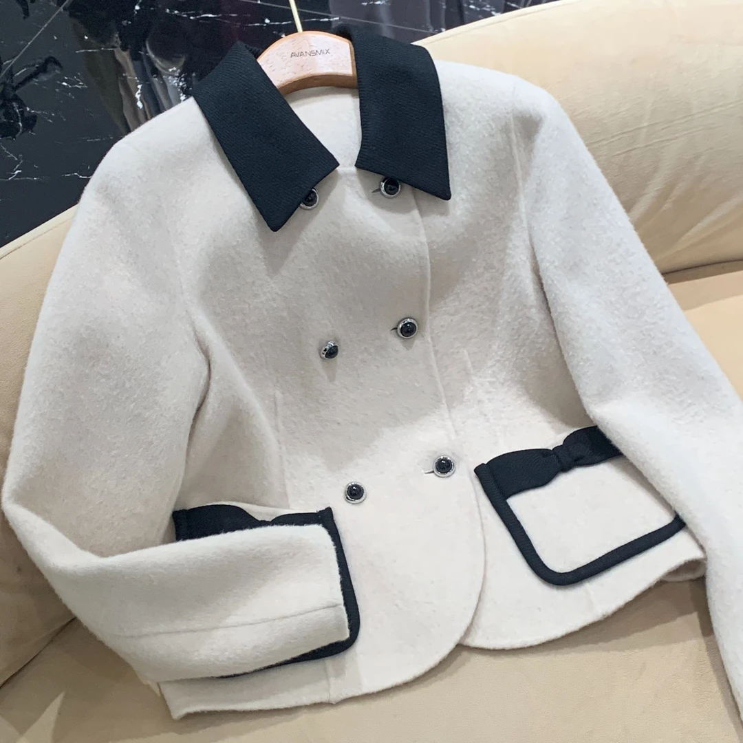 EACH LILY6221气质时尚春秋款小香风女士绵羊毛外套