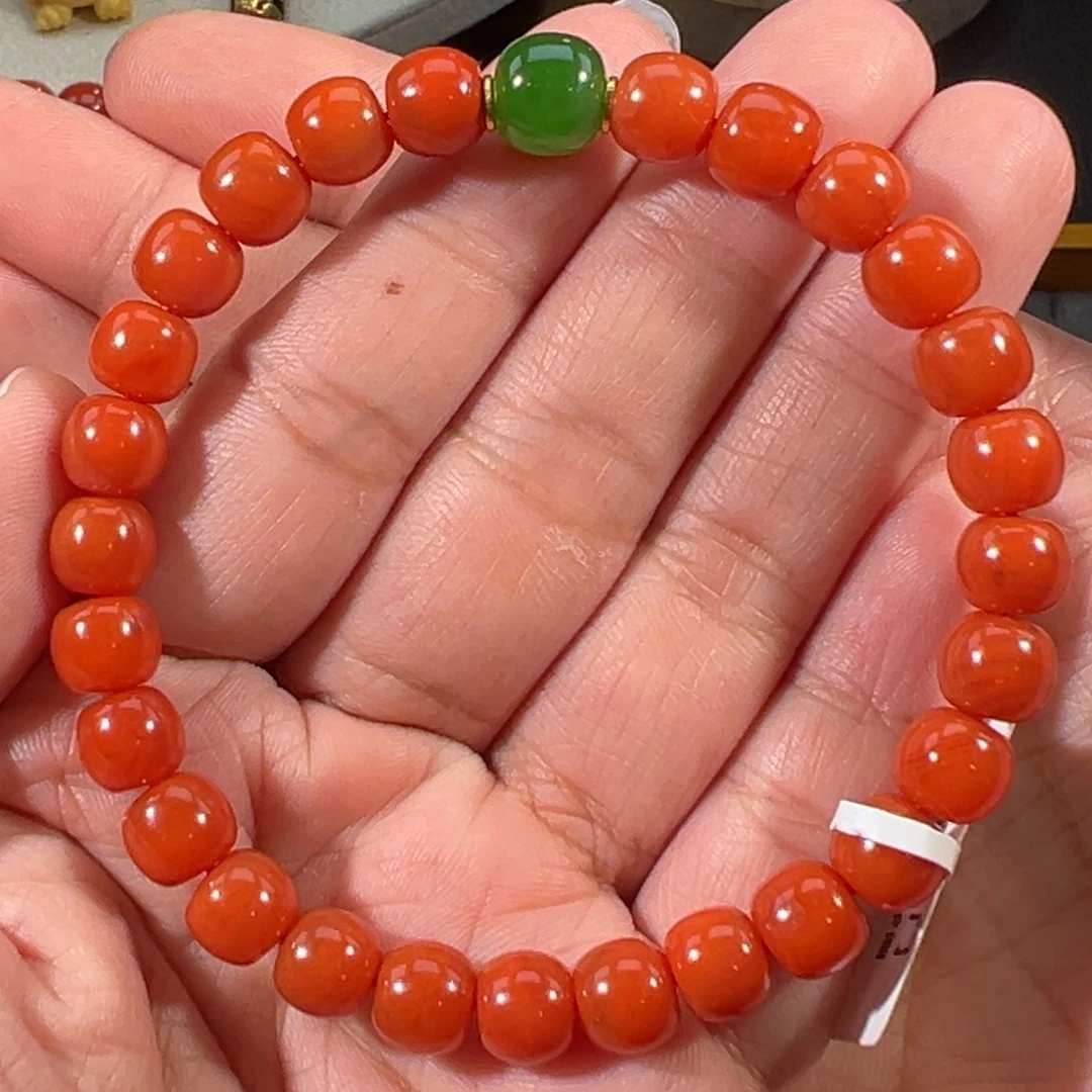 南红玛瑙未镶嵌冷水河老型单圈7.9mm