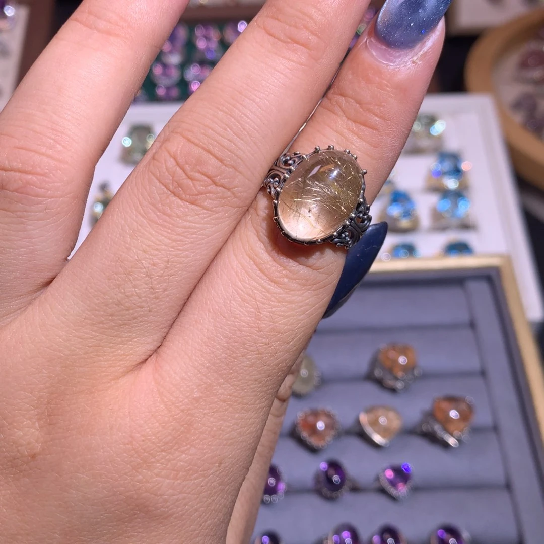 【闪购商品】水晶戒指银S925镶嵌蕾