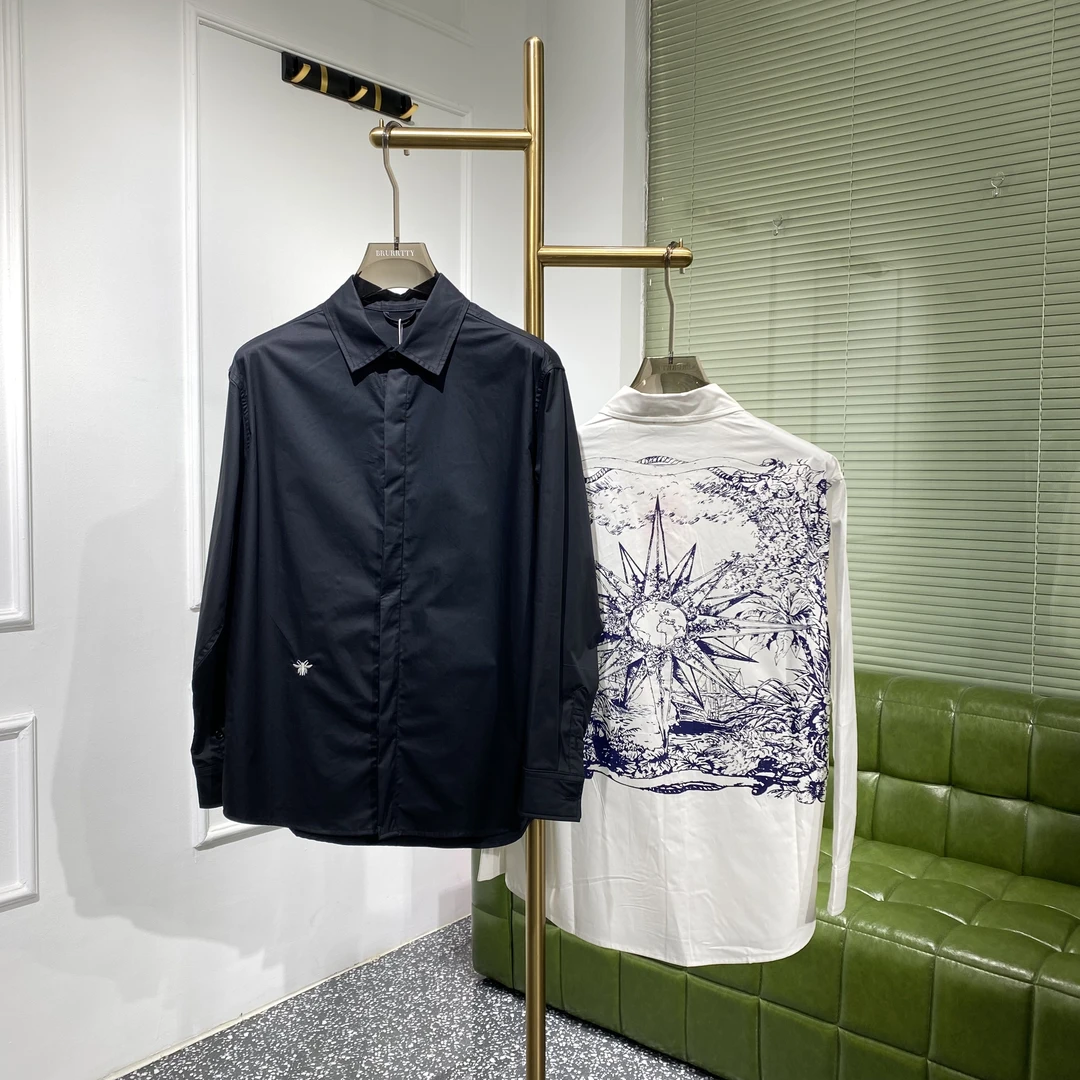 【奢潮定制】363 秋季新款高定精密刺绣撞色系列商务休闲男士衬衣