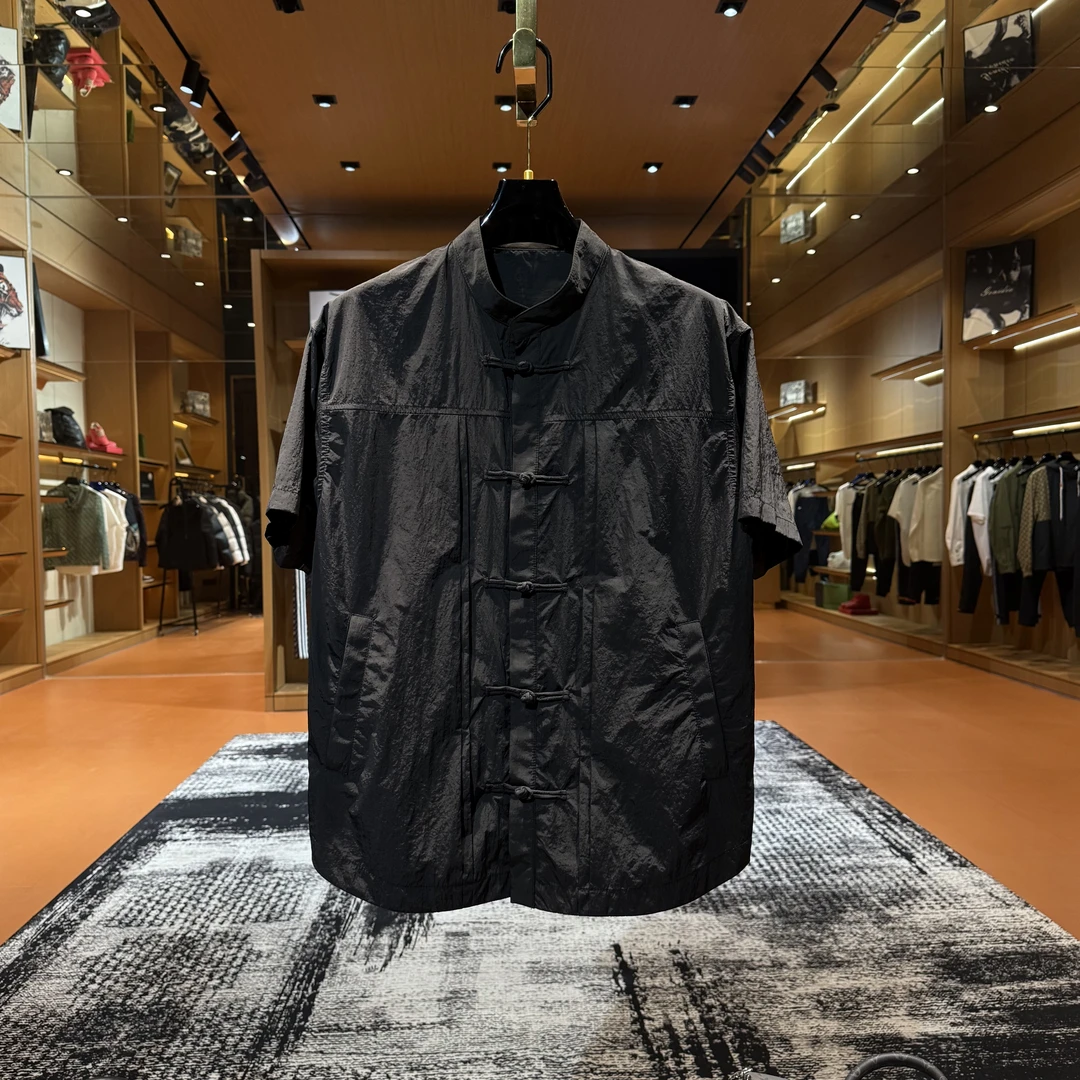 「F6609」“衬衫”中国风简约立领高级感衬衣夏季宽松透气半袖