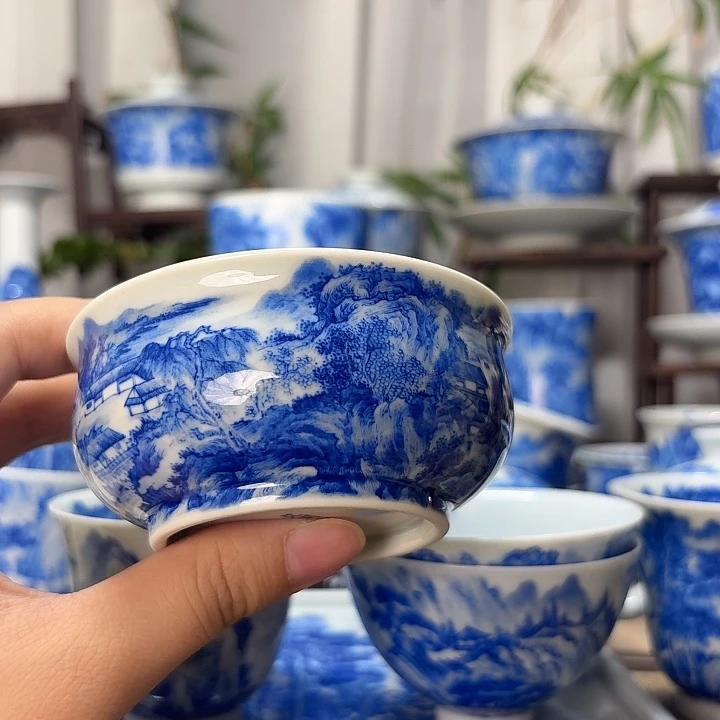宁***衣景德镇重工青花如是杯的