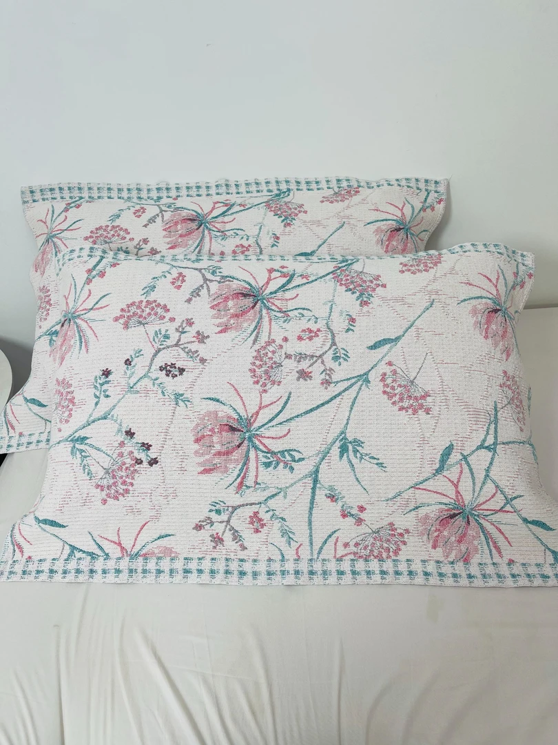 新品纯棉多层纱布枕巾一对装