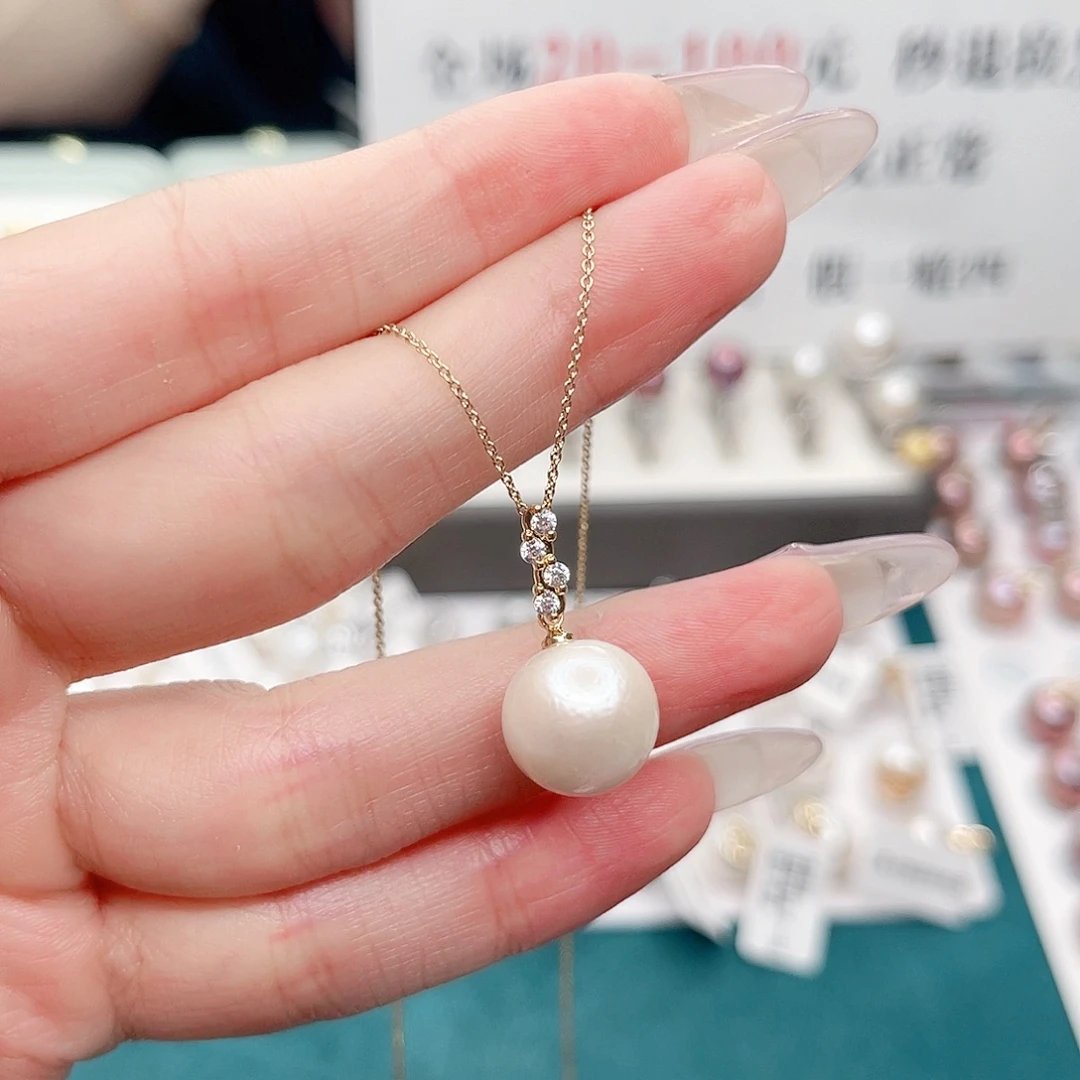 吊坠(不含链)银S925镶嵌淡水珍珠