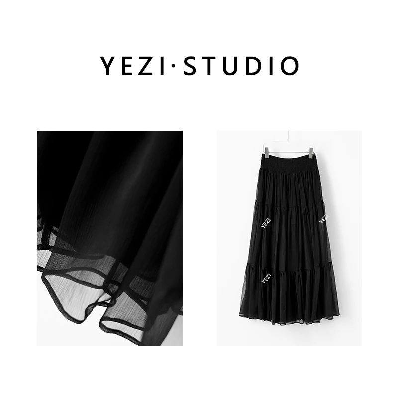 “大女主”美到犯规高密柔雾巴厘纱巨幅用料多层轻盈纱半裙25133069