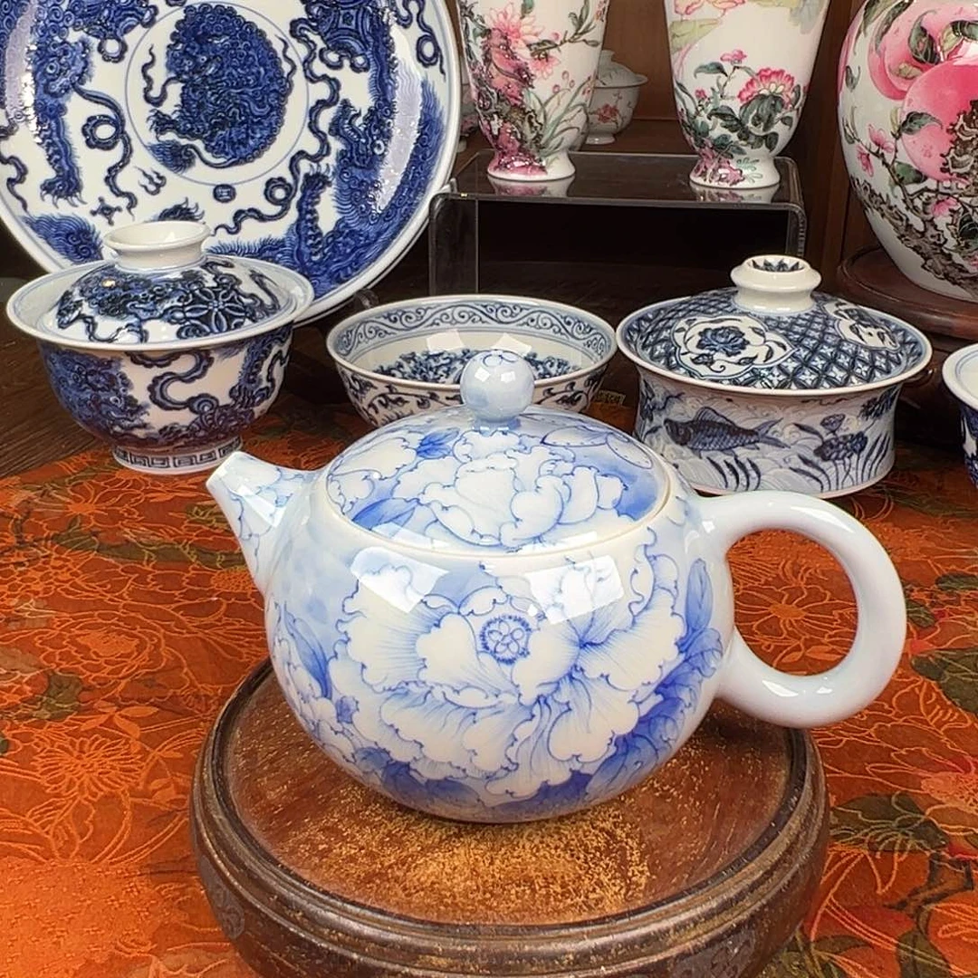 杯子瓷青樵轩牡丹西施壶