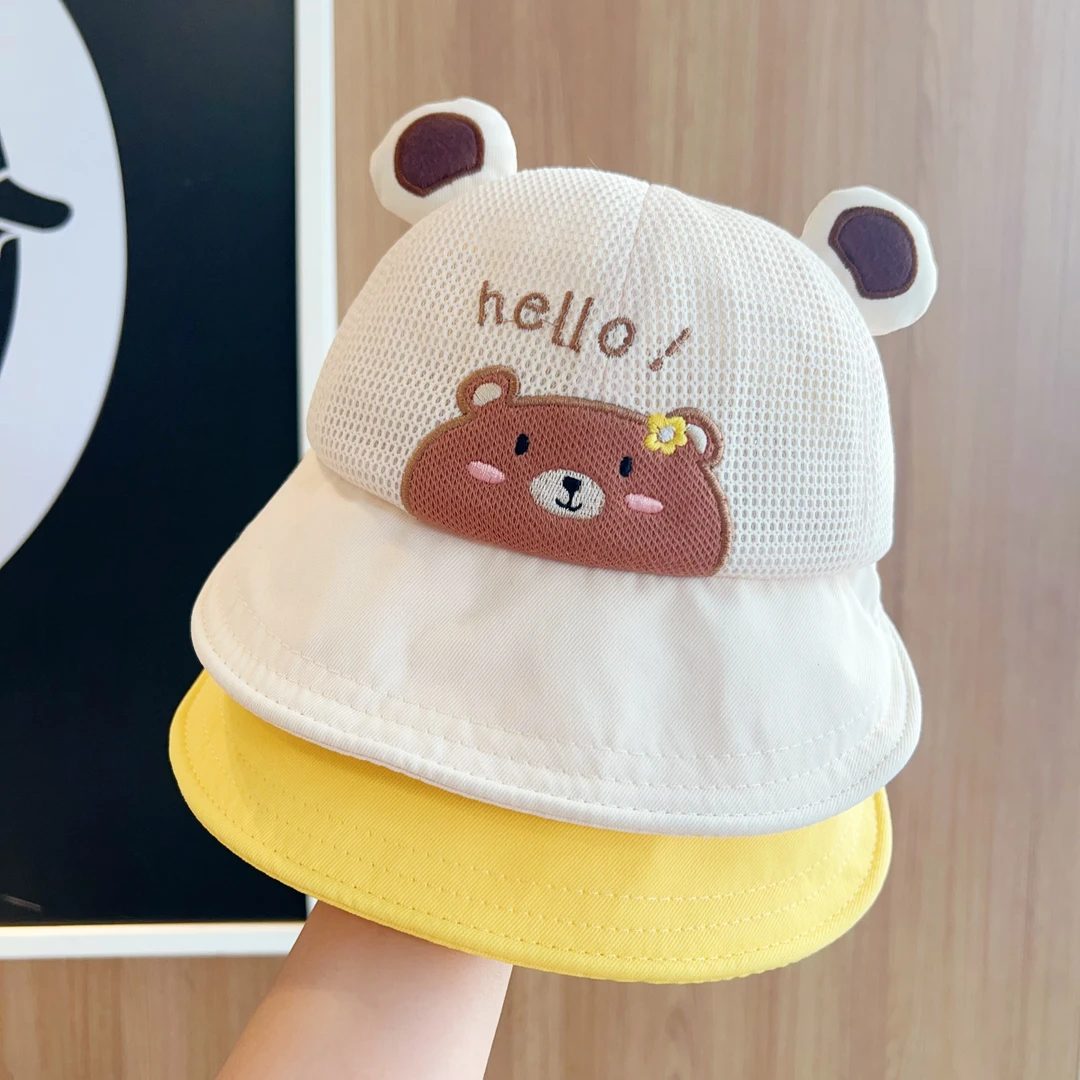 宝宝帽子夏季网款婴儿大檐鸭舌帽男童女宝遮阳帽儿童户外防晒帽潮