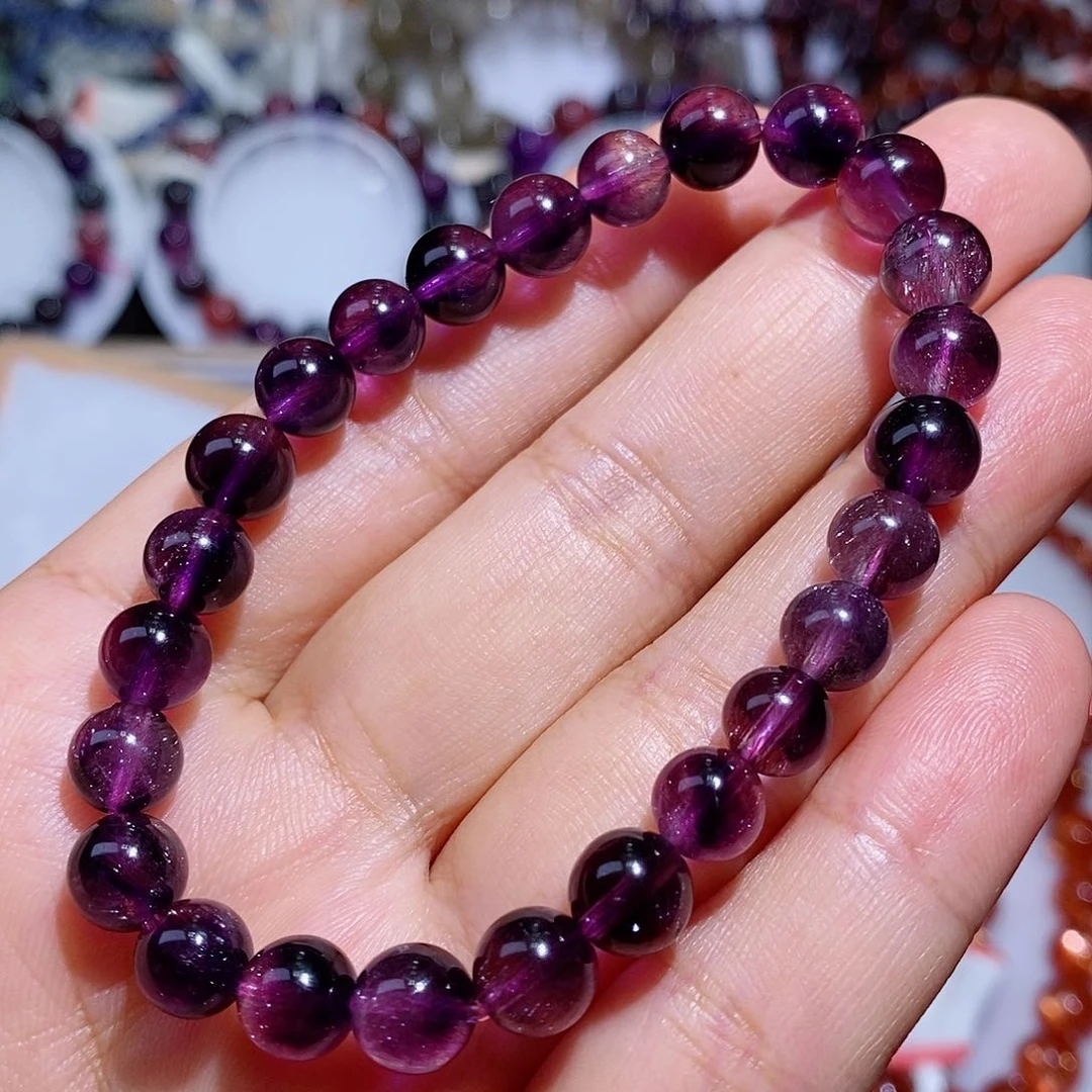 水晶手串未镶嵌紫超七