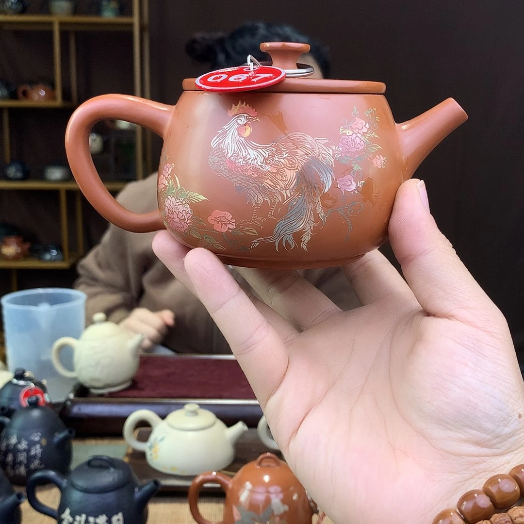 壶建水紫陶彩填复烧茶壶067