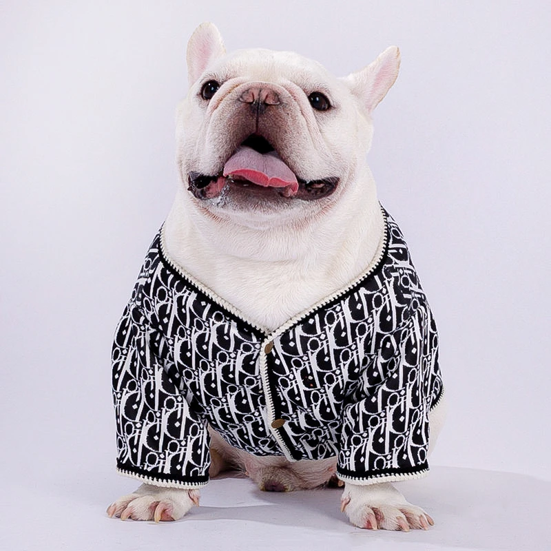 中型犬衣服冬装加厚加绒带袖DI开衫斗牛狗法斗胖狗英斗巴哥八哥潮