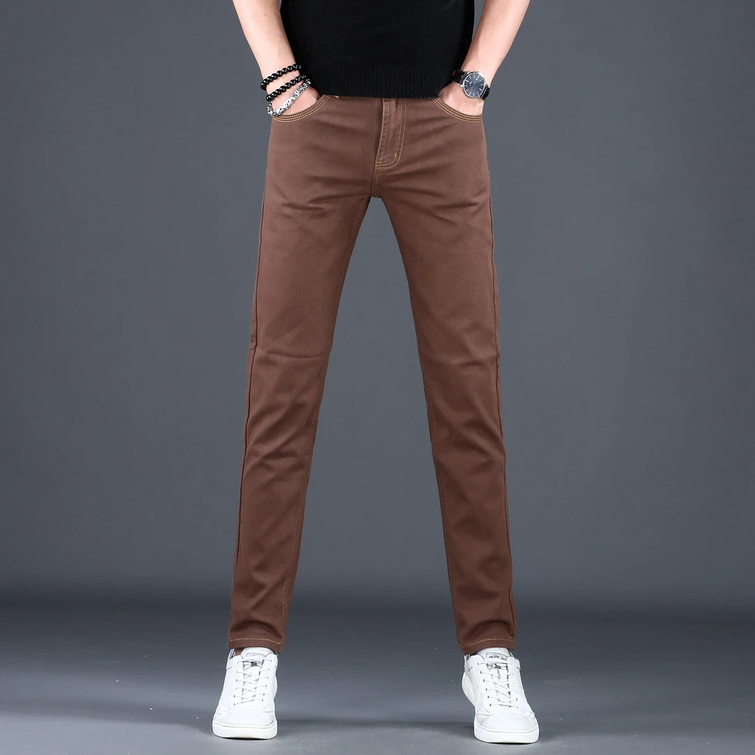 高档潮牌牛仔裤男款爆款2025新款秋冬新款爆款修身小脚潮流牛仔裤