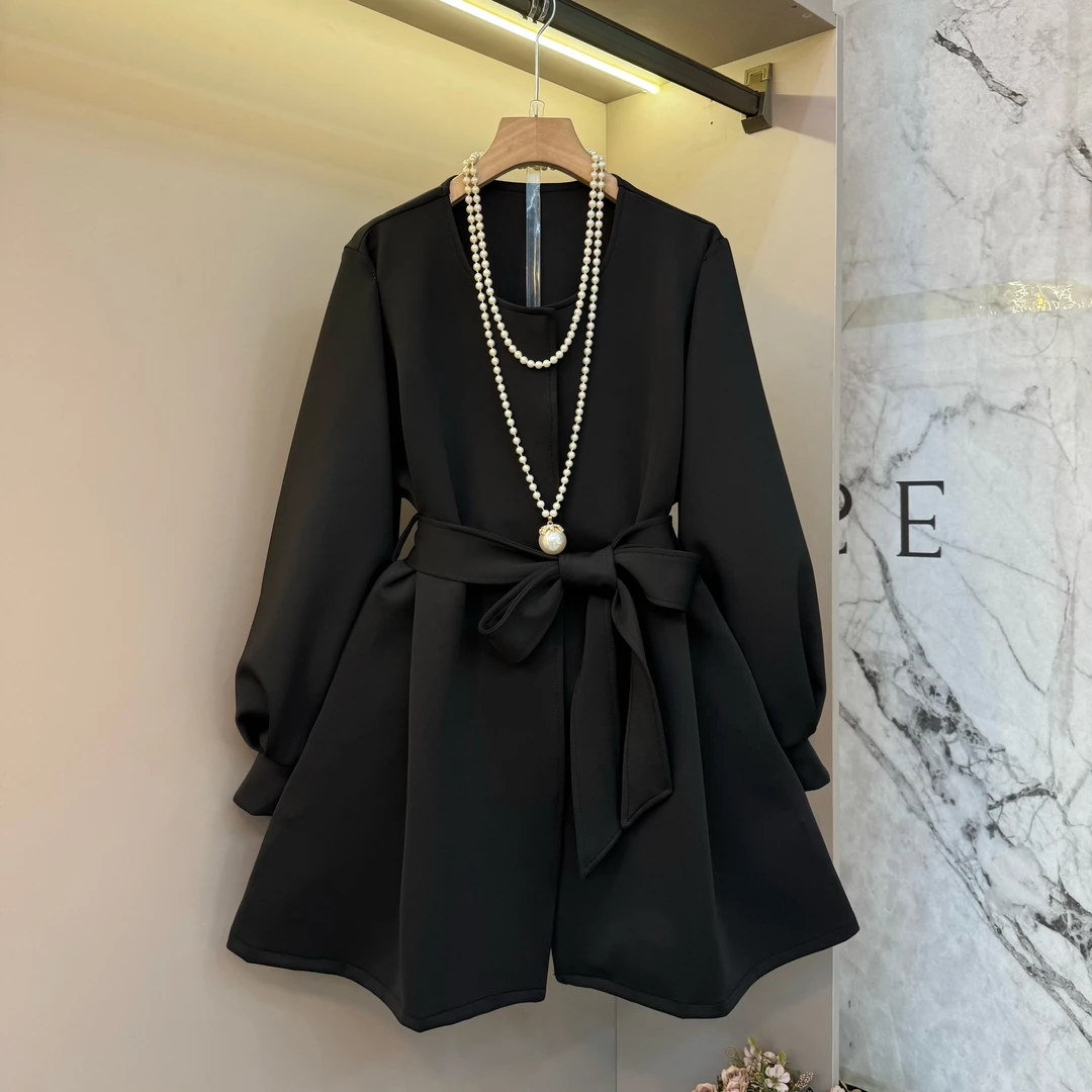 2025年秋季新款通勤风高级名媛宽松公主百显瘦时尚蝴蝶结外套3327