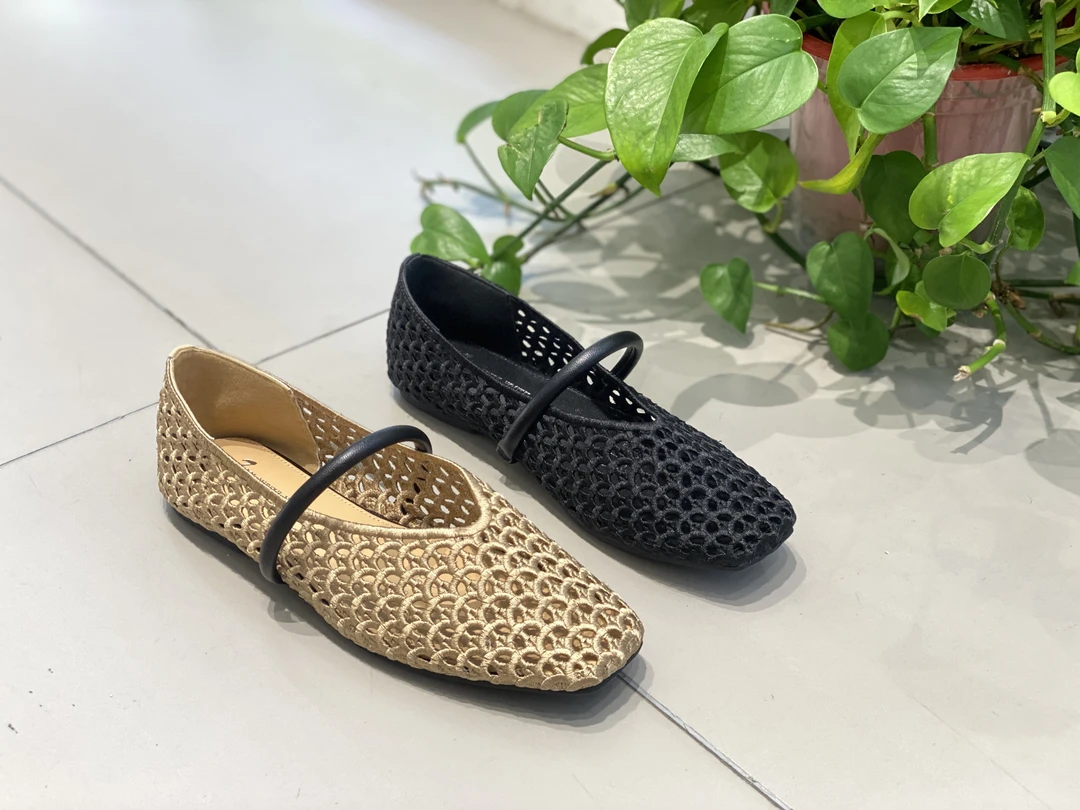ZSWD时尚复古镂空法式编织单鞋50-553