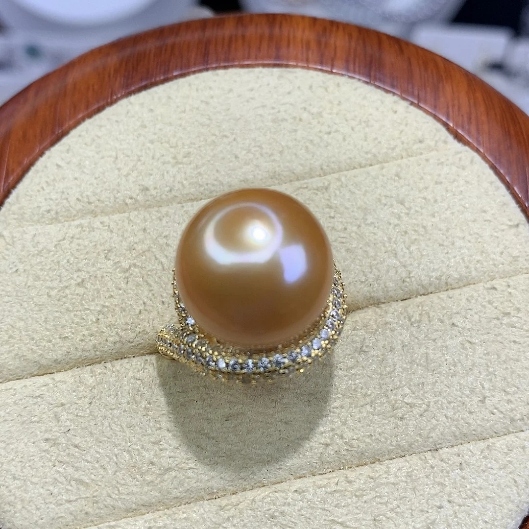 素***素银S925镶嵌戒指淡水珍珠