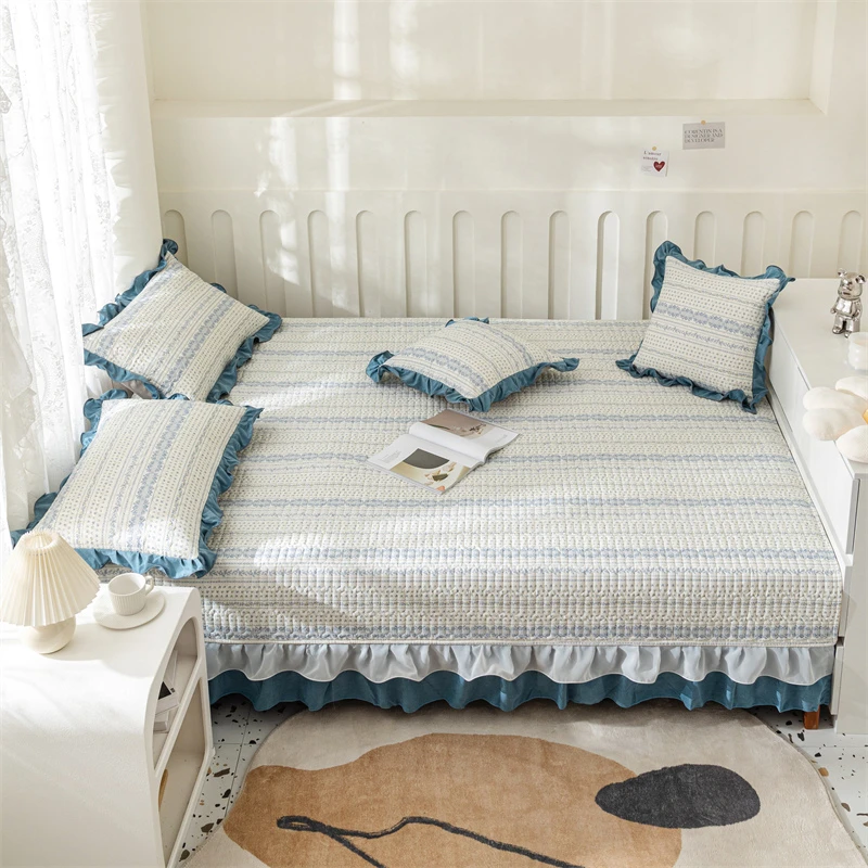 四季通用榻榻米床盖单件全棉炕盖罩防滑三件套网红榻榻米炕床盖