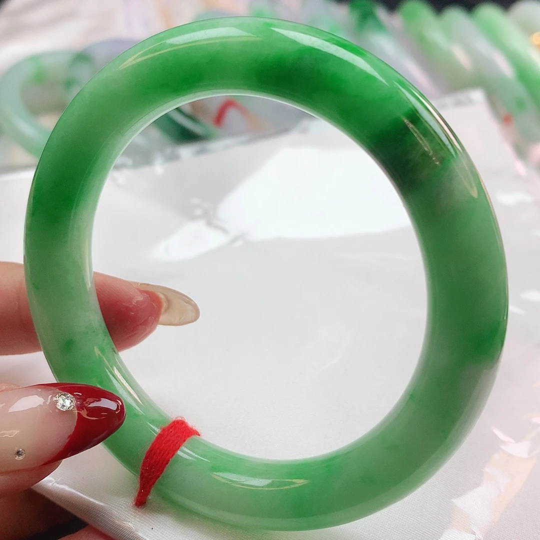 翡翠手镯未镶嵌1917圆条55