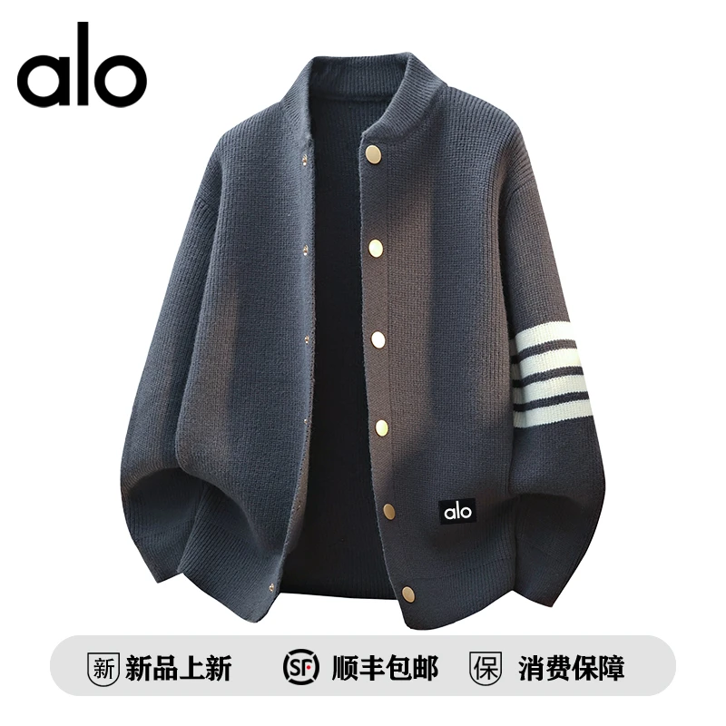 【官方奥特莱斯】品牌折扣秋季三条杠针织高级感情侣开衫毛衣外套潮