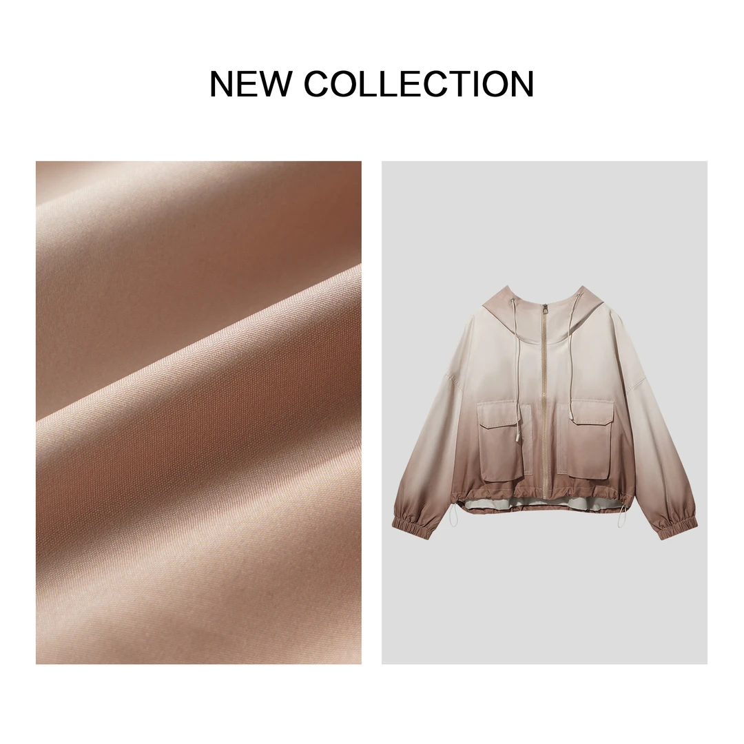 《婷婷专属》W5F36009B 春季休闲 纯色连帽运动外套