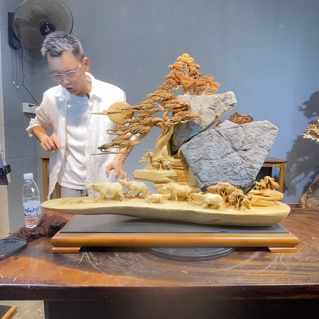 柏木木雕工艺品摆件