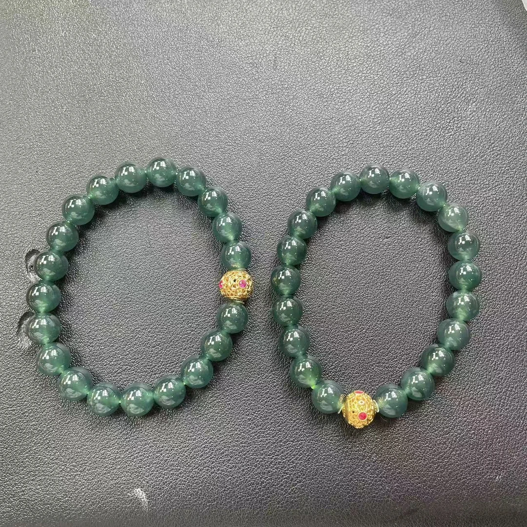 【胖】18k金翡翠手串多样性发其一@k