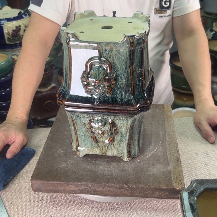 泳坤堂石湾盆小**卉陶瓷