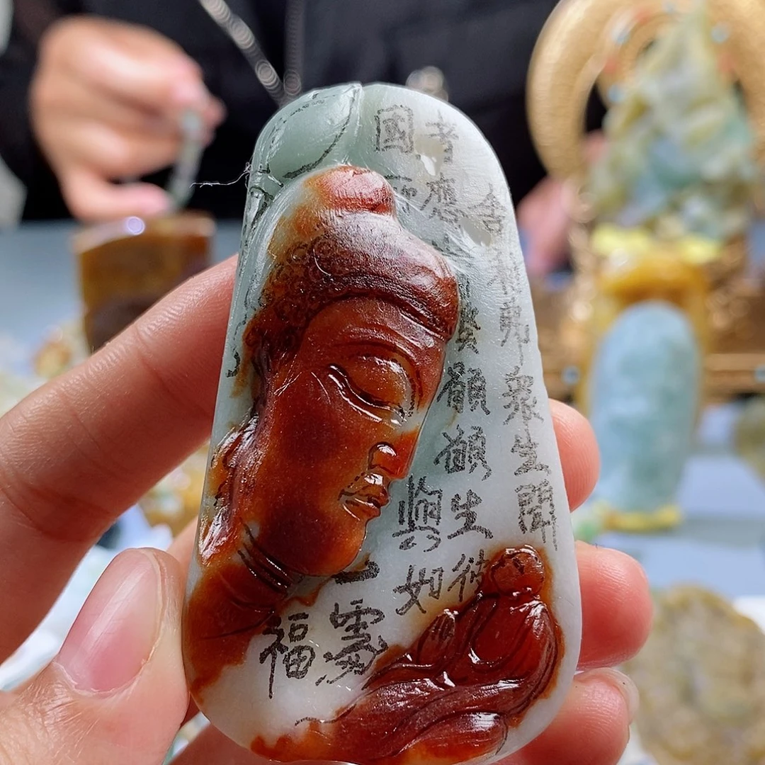 定制翡翠未镶嵌天然a货翡翠佛光天下