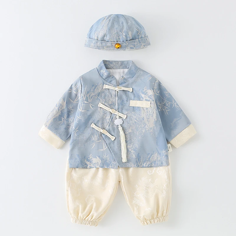 男宝宝周岁礼服2025新款秋季新中式婴儿唐装套装百天生日抓周服潮