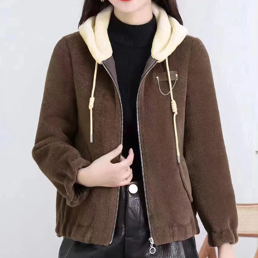 【春季新款】韩版时尚撞色百搭连帽洋气休闲外套DH1688   衣长60cm