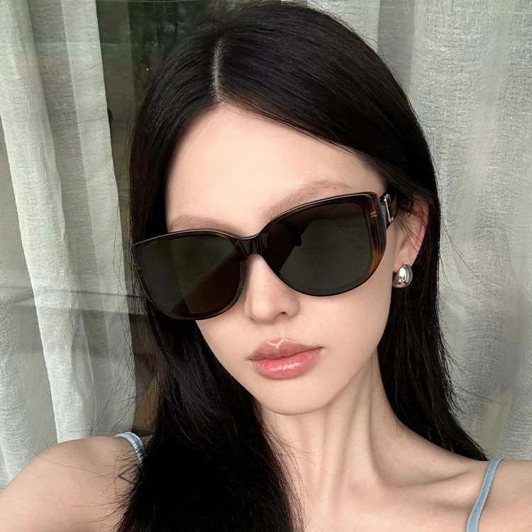 2025新款猫眼大框墨镜女高级感防晒防紫外线大脸显瘦时尚太阳眼镜