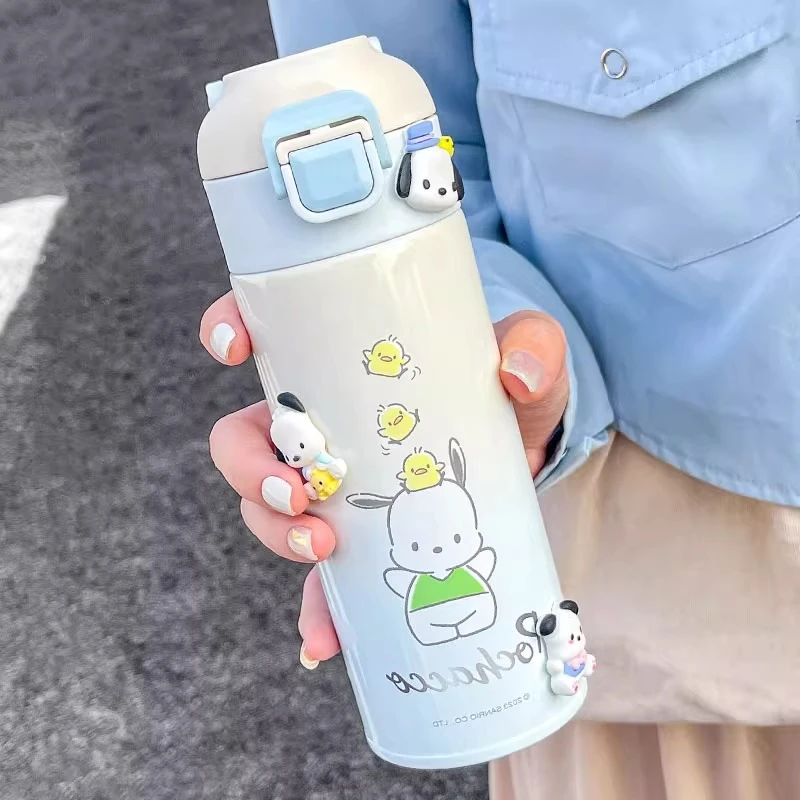 帕恰狗保温杯女生高颜值直饮口水杯可爱便携学生三丽鸥杯子带茶隔