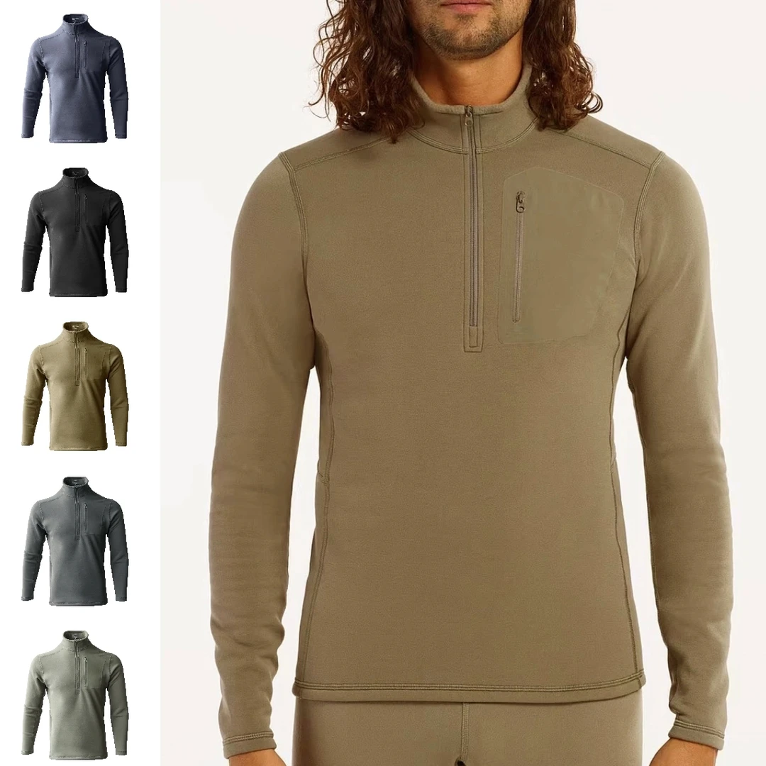 飞禽高端轻量化3D裁剪速热暖绒秋冬男女运动立领半拉链衫抓绒衣