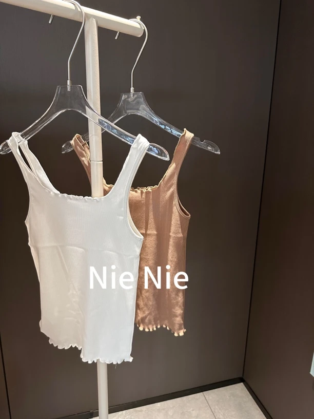 Nienie 木耳边短款修身吊带