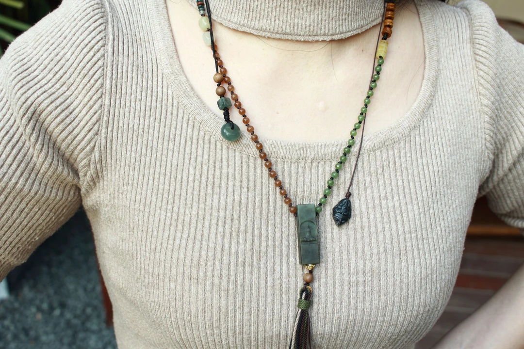 非金属木质项链 原创设计万佛窟颈链脖挂