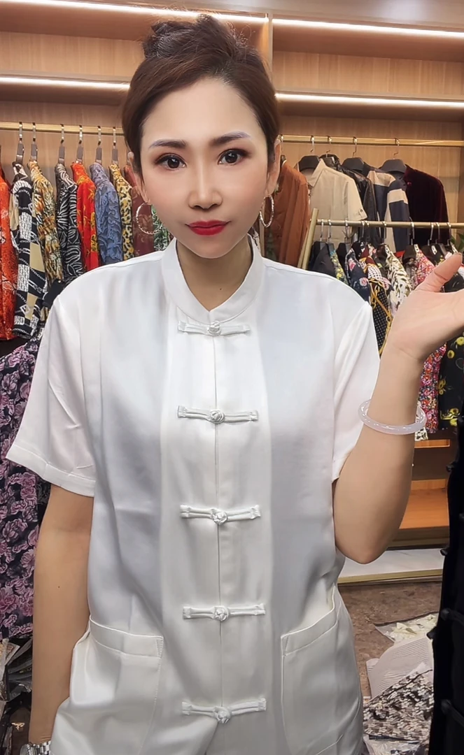 男士短袖时尚休闲夏季复古中国风立领修身