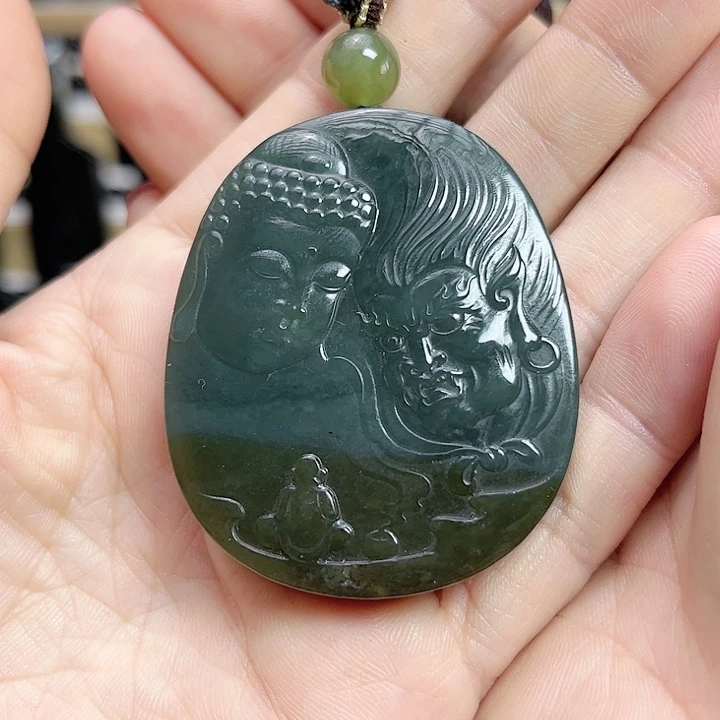 和田玉手链未镶嵌佛魔一念