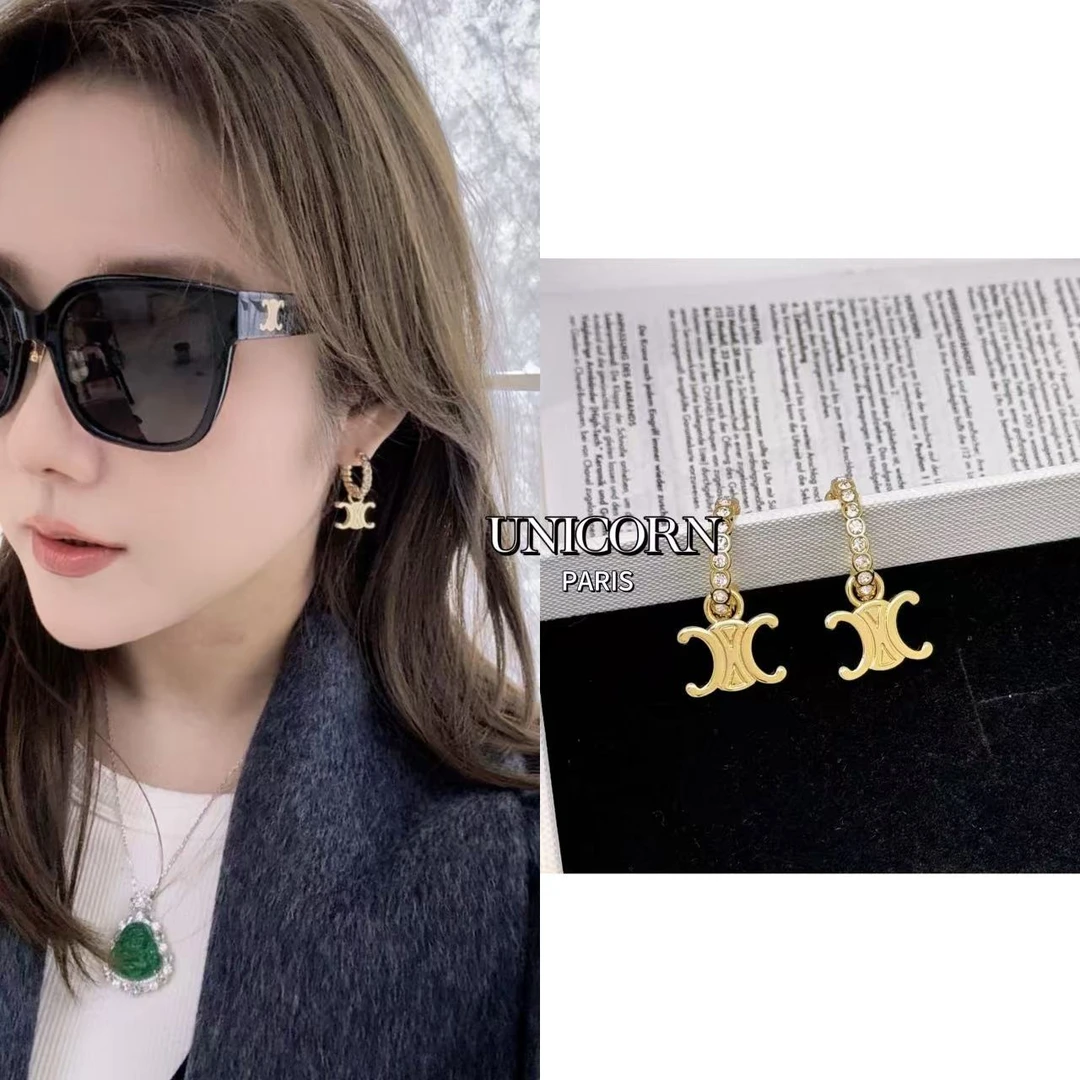 铜合金仿水晶耳饰 时尚C圈耳环女 ES0500