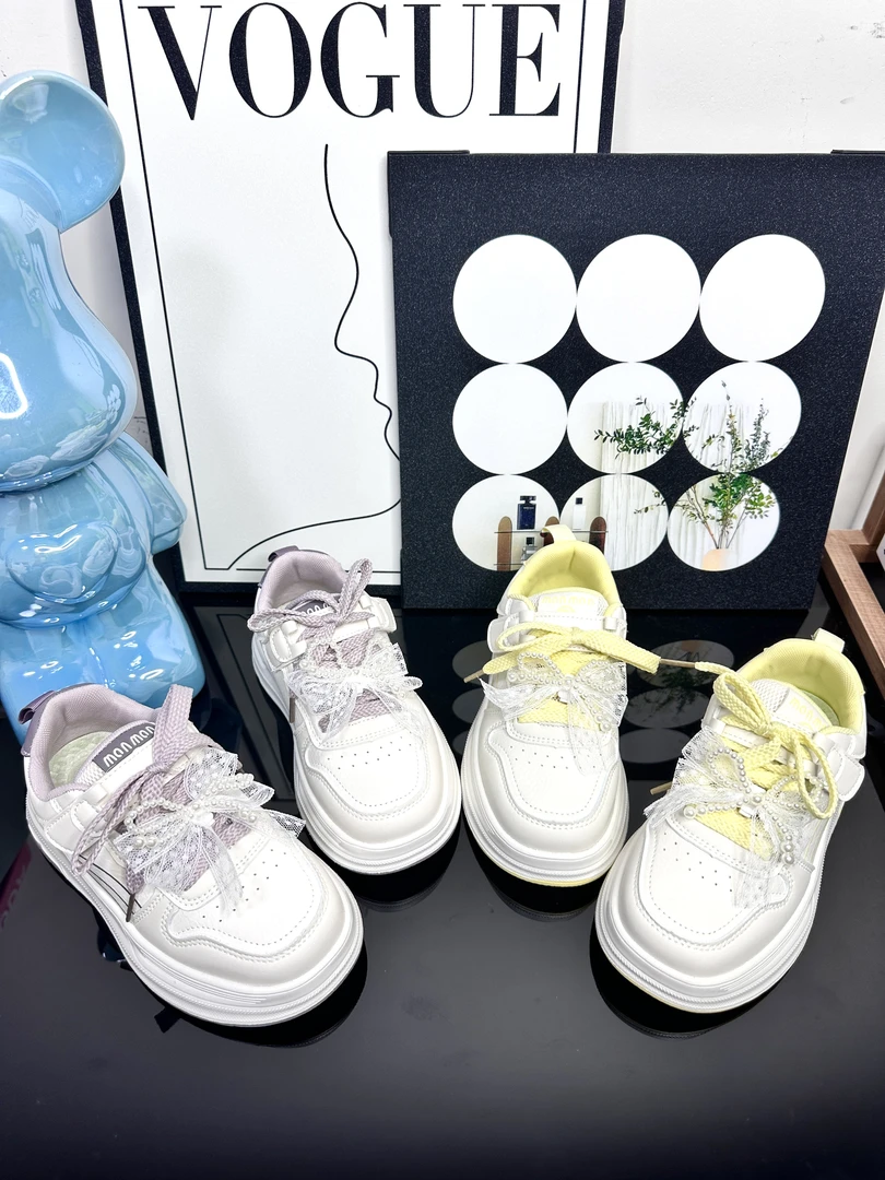 2025秋季新款时尚板鞋珍珠潮流百搭女童板鞋小众