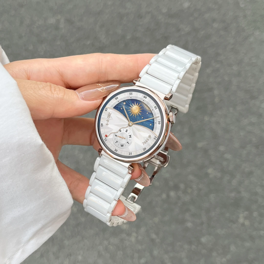 适用华为gt6表带gt5/gt4陶瓷白watch4pro华为手表gt65pro女款配件