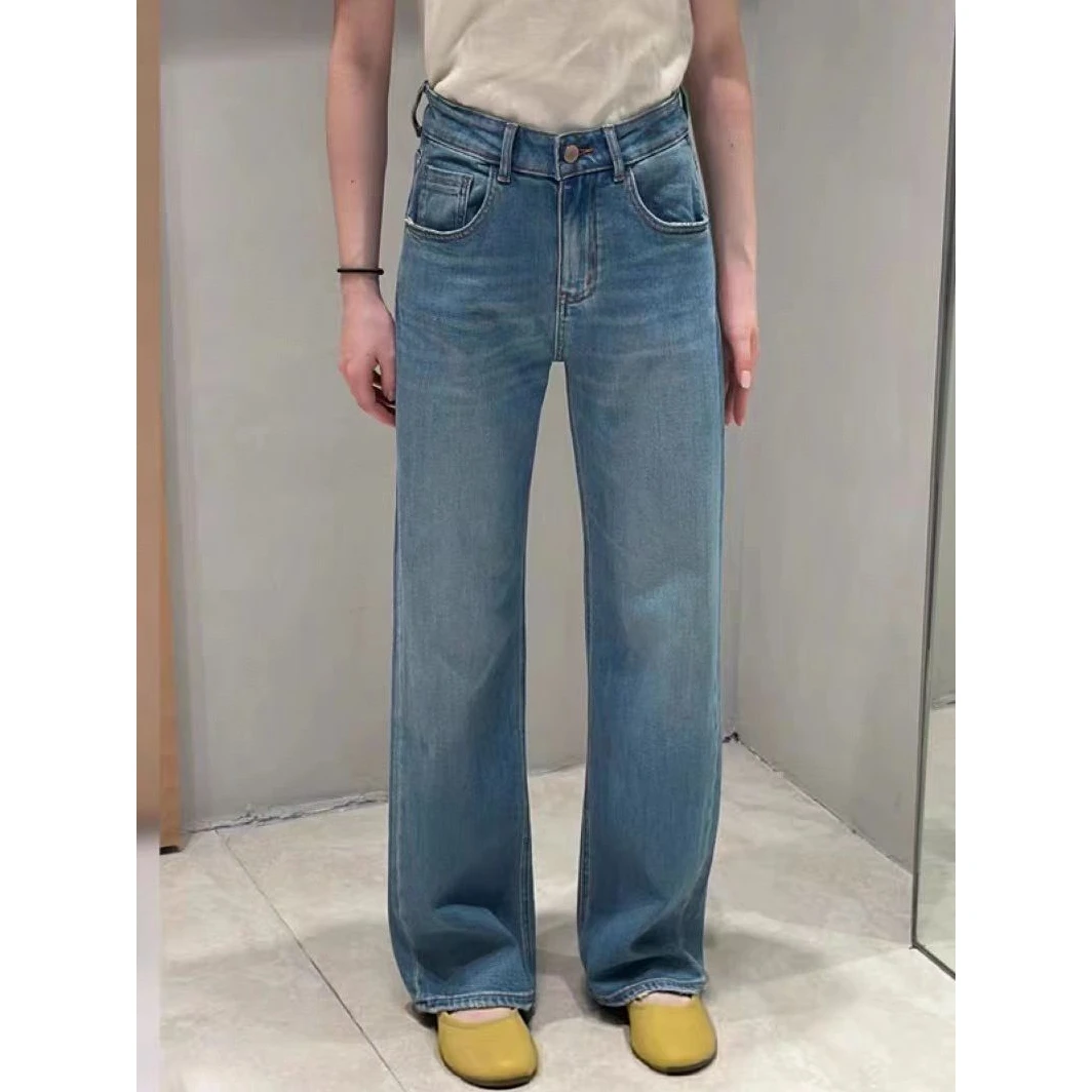 SU【98812】代   本本  MWMA新款浅色窄版直筒牛仔裤~