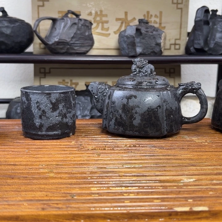 ꧁***꧂安化冰碛岩石头茶壶