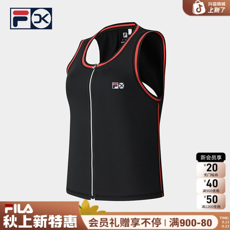 FILA斐乐女款背心【舒适透气】夏季无袖运动时尚休闲A11W523115F