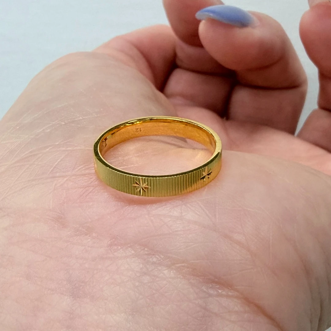 【金戒指】拉丝芒星戒指黄金5G足金999情侣百搭精致轻奢气质零附加